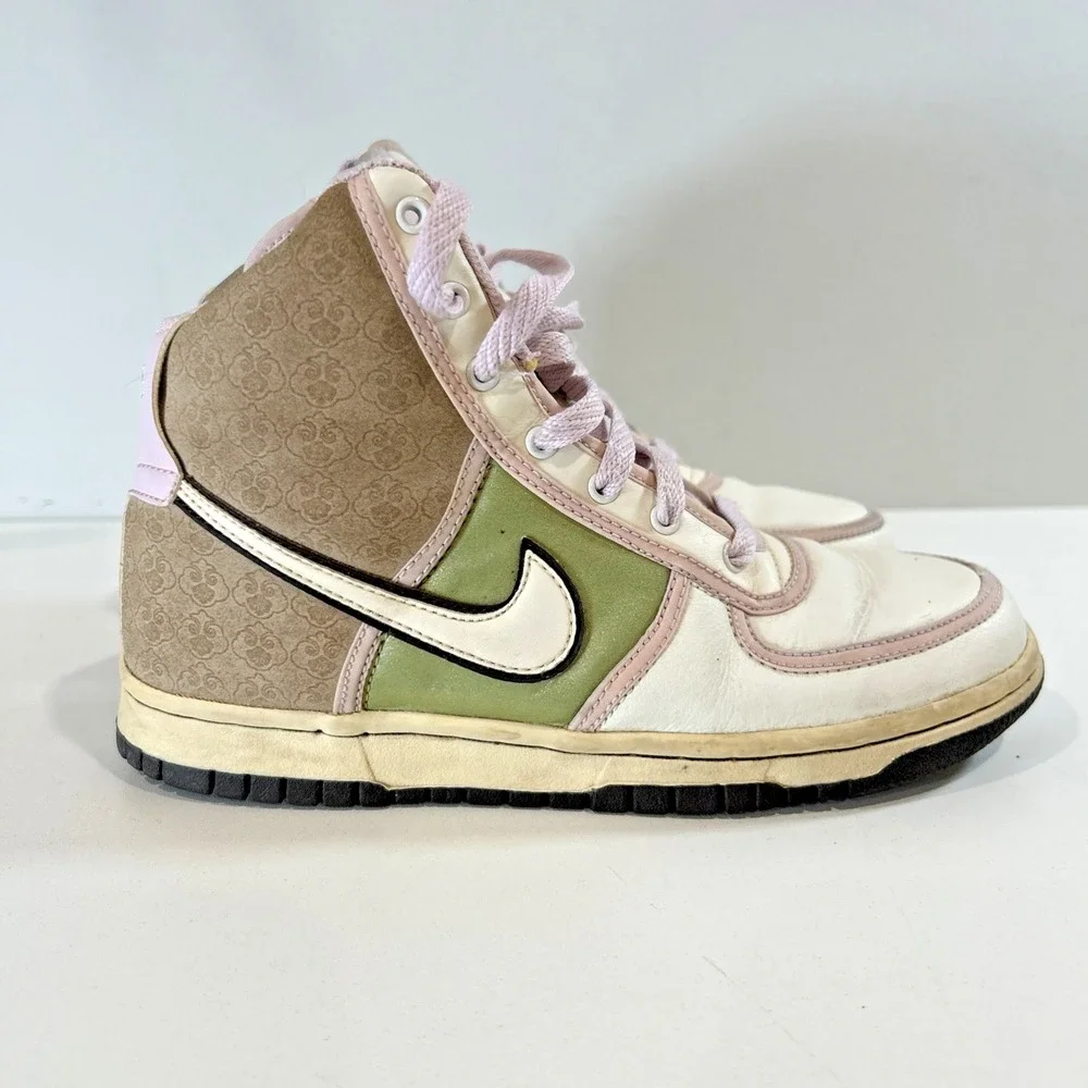 Nike Vandal High 317038-211 Boys Sneakers Purple Green Brown White Size 5Y
